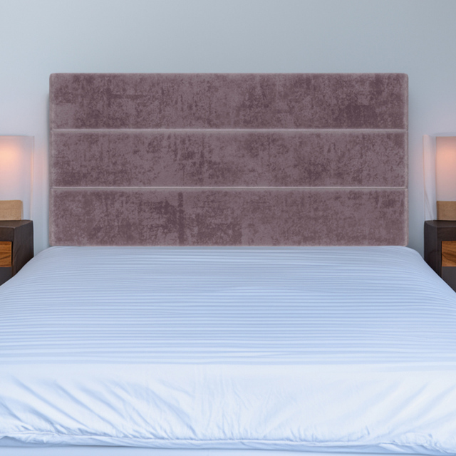 Bedmaster Single Mauve Naples Velvet Milan Lined Headboard - Brown - Wilko - image 1