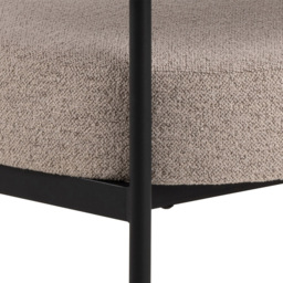 Florence Oakfield Beige Fabric Lounge Chair with Black Legs - Size: Single - Cream - Furniture To Go - Wilko - thumbnail 7