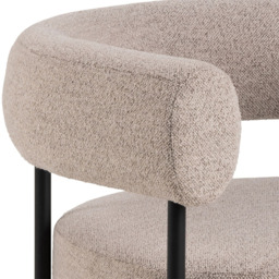 Florence Oakfield Beige Fabric Lounge Chair with Black Legs - Size: Single - Cream - Furniture To Go - Wilko - thumbnail 6