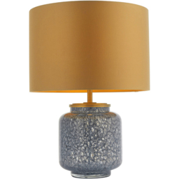 Merano Courmayeur Gold Satin Cobalt Glass Table Lamp - Size: 36 x 36 x 48.5cm - Wilko - thumbnail 3