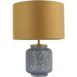 Merano Courmayeur Gold Satin Cobalt Glass Table Lamp - Size: 36 x 36 x 48.5cm - Wilko