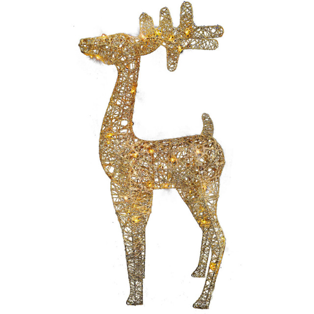 LED Standing Reindeer Decoration - Gold - Blushing Ballroom - Wilko - image 1