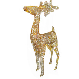 LED Standing Reindeer Decoration - Gold - Blushing Ballroom - Wilko - thumbnail 3