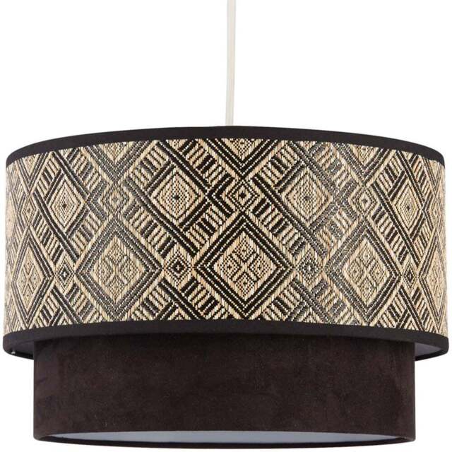 Lighting Collection Harper 2 Tier Black Ceiling Lamp Shade 37cm - Size: 18 x 37 x 37cm - Cream Black and White - Wilko - image 1