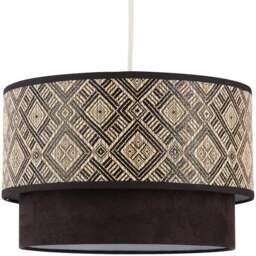 Lighting Collection Harper 2 Tier Black Ceiling Lamp Shade 37cm - Size: 18 x 37 x 37cm - Cream Black and White - Wilko - thumbnail 1