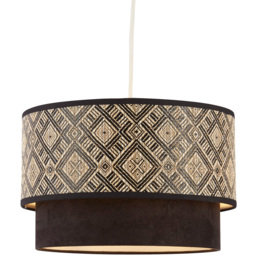 Lighting Collection Harper 2 Tier Black Ceiling Lamp Shade 37cm - Size: 18 x 37 x 37cm - Cream Black and White - Wilko - thumbnail 4