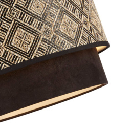 Lighting Collection Harper 2 Tier Black Ceiling Lamp Shade 37cm - Size: 18 x 37 x 37cm - Cream Black and White - Wilko - thumbnail 5