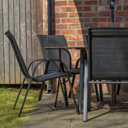 Samuel Alexander 4 Seater Glass Top Garden Dining Table with Grey Havana Parasol and Base 2.7m - Black - Wilko - thumbnail 6