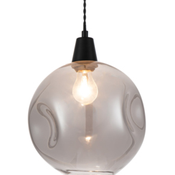 Cosylyte Millfield Matt Black Base Smoky Dimple Glass Pendant Light - Size: 31 x 30 x 30cm - Wilko - thumbnail 5