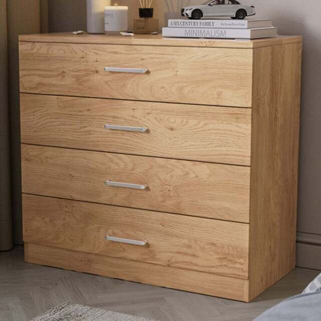 Seconique Dakota 4 Drawer Oak Effect Storage Chest - Wilko - image 1