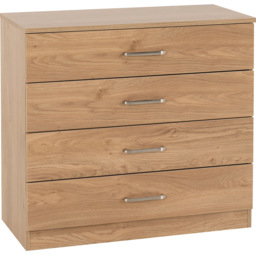 Seconique Dakota 4 Drawer Oak Effect Storage Chest - Wilko - thumbnail 3