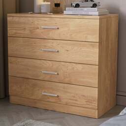 Seconique Dakota 4 Drawer Oak Effect Storage Chest - Wilko