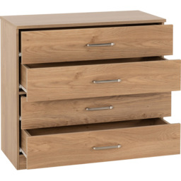 Seconique Dakota 4 Drawer Oak Effect Storage Chest - Wilko - thumbnail 5