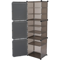 Living and Home 3 Door Multi Layer Shoe Cabinet - Size: 141 x 44 x 32cm - Grey - Wilko - thumbnail 4