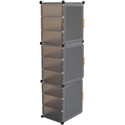 Living and Home 3 Door Multi Layer Shoe Cabinet - Size: 141 x 44 x 32cm - Grey - Wilko - thumbnail 5
