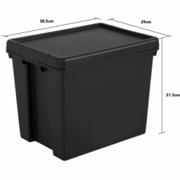 Wham 24L Black Recycled Storage Box 5 Pack - Wilko - thumbnail 7