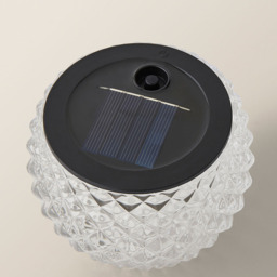 ValueLights Black Diamond Pattern Glass Solar Powered Outdoor Table Lamp - Size: 9 x 12 x 12cm - Wilko - thumbnail 5