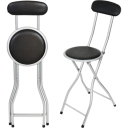 Gr8 Home Black Folding High Back Chair - Size: 88 x 30 x 30cm - Wilko - thumbnail 5