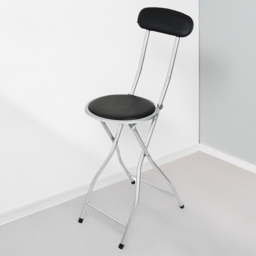 Gr8 Home Black Folding High Back Chair - Size: 88 x 30 x 30cm - Wilko
