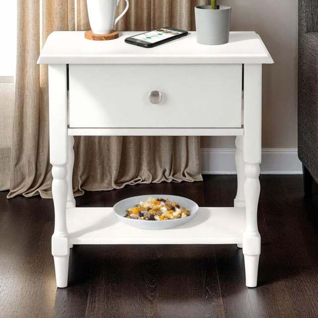 Seconique Stratford Single Drawer White Side Table - Size: 52 x 50 x 40cm - Wilko - image 1