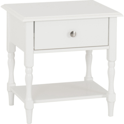 Seconique Stratford Single Drawer White Side Table - Size: 52 x 50 x 40cm - Wilko - thumbnail 3