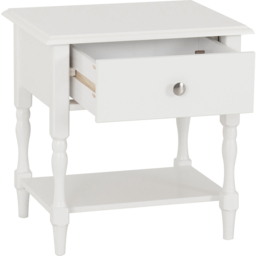 Seconique Stratford Single Drawer White Side Table - Size: 52 x 50 x 40cm - Wilko - thumbnail 4