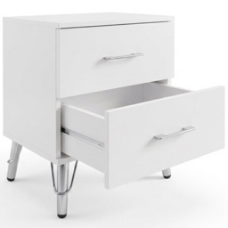 FWStyle Maldon 2 Drawer White Bedside Table - Size: 54 x 45 x 41.5cm - Matt White - Wilko - thumbnail 5