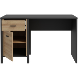 Florence High Rock Single Door Desk Matt Black and Riviera Oak - Size: 56 x 120 x 72cm - Furniture to Go - Wilko - thumbnail 6