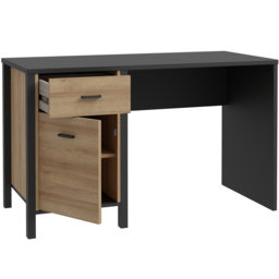 Florence High Rock Single Door Desk Matt Black and Riviera Oak - Size: 56 x 120 x 72cm - Furniture to Go - Wilko - thumbnail 5