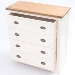 Cosenza 4 Drawer Off White Chest of Drawers with Brass Cup Handles - Wilko - thumbnail 5