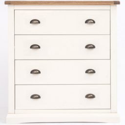Cosenza 4 Drawer Off White Chest of Drawers with Brass Cup Handles - Wilko - thumbnail 3