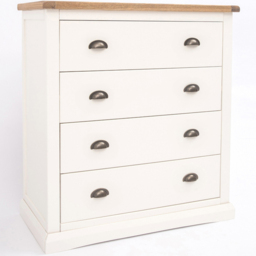 Cosenza 4 Drawer Off White Chest of Drawers with Brass Cup Handles - Wilko - thumbnail 4