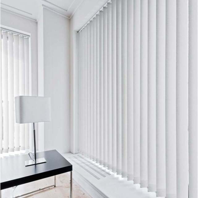 Caecus Dimout Patterned Short Drop Vertical Blind Complete White 120 x 140cm - Size: 240 x 120 x 5cm - Wilko - image 1