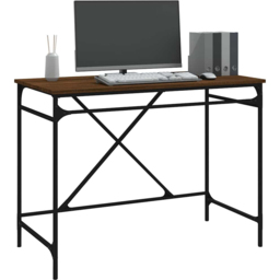 vidaXL 2 Door Modern Desk White - Size: 75 x 100 x 50cm - Brown - Wilko - thumbnail 5