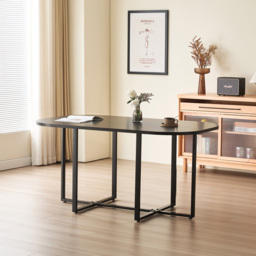 Comfy Living 6 Seater Dining Set Black and White - Wilko - thumbnail 6