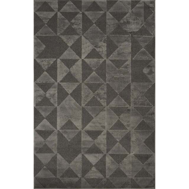 Desire Rugs Hamilton Dark Grey Geometric Triangle Mosaic Rug 80 x 150cm - Size: 150 x 80 x 1.3cm - Wilko - image 1
