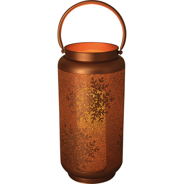 St Helens Luxform 24 LED Golden Snowflakes Lantern - Size: 1.6 x 1.6 x 3.3cm - Wilko - image 1