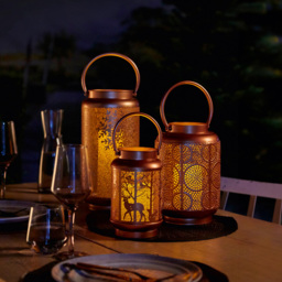 St Helens Luxform 24 LED Golden Snowflakes Lantern - Size: 1.6 x 1.6 x 3.3cm - Wilko - thumbnail 5