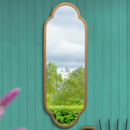MirrorOutlet The Duplici Gold Metal Double Arched Oval Outdoor Garden Wall Mirror 102 x 36cm - Size: 102 x 35.5 x 3cm - Wilko - thumbnail 3