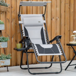 Outsunny Grey and Black Zero Gravity Folding Recliner Chair - Size: 1 Seater - Wilko - thumbnail 1