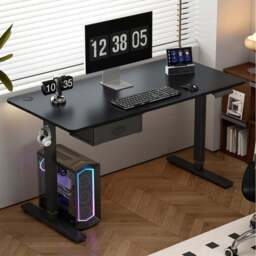 Easton Height Adjustable Electric Computer Desk Black - Size: 75 x 160 x 70cm - MCC - Wilko