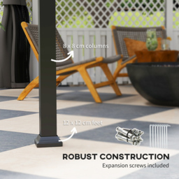 Outsunny 3 x 3m Black Galvanised Steel Hardtop Gazebo - Grey - Wilko - thumbnail 7