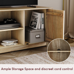 Vida Designs Panama 2 Door Pine TV Unit - Size: 40 x 120 x 50cm - Brown - Wilko - thumbnail 5