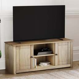 VIDA DESIGNS Panama 2 Door Pine TV Unit - Size: 40 x 120 x 50cm - Brown - Wilko