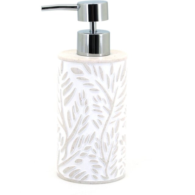 Gentle Leaf Beige Soap Dispenser - Beige - Wilko - image 1