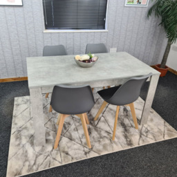 Portland Plastic Leather 4 Seater Dining Set Stone Grey and Grey - Wilko - thumbnail 4