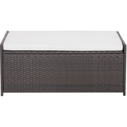 Costway Patio Storage Bench with Cushion 128L - Size: 101.6 x 53.3 x 17.78cm - Brown - Wilko - thumbnail 3