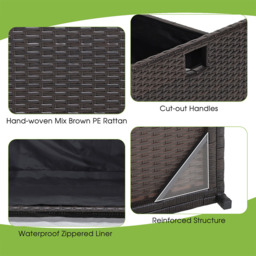 Costway Patio Storage Bench with Cushion 128L - Size: 101.6 x 53.3 x 17.78cm - Brown - Wilko - thumbnail 7