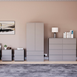 VIDA DESIGNS Denver Grey 4 Piece Bedroom Furniture Set - Wilko - thumbnail 3