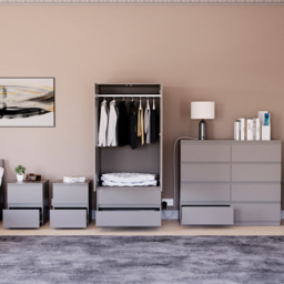 VIDA DESIGNS Denver Grey 4 Piece Bedroom Furniture Set - Wilko - thumbnail 4